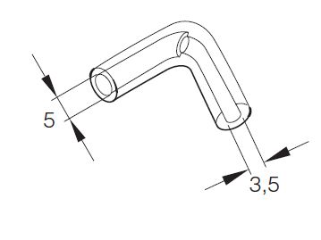 Eberspächer Reduction piece fuel hose. Ø 3,5/5,0 mm. Rectangular